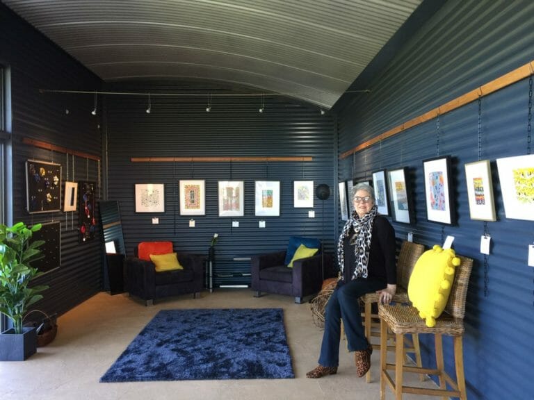 Hilde in her "Flornamental" art gallery in Duke's Vineyard
